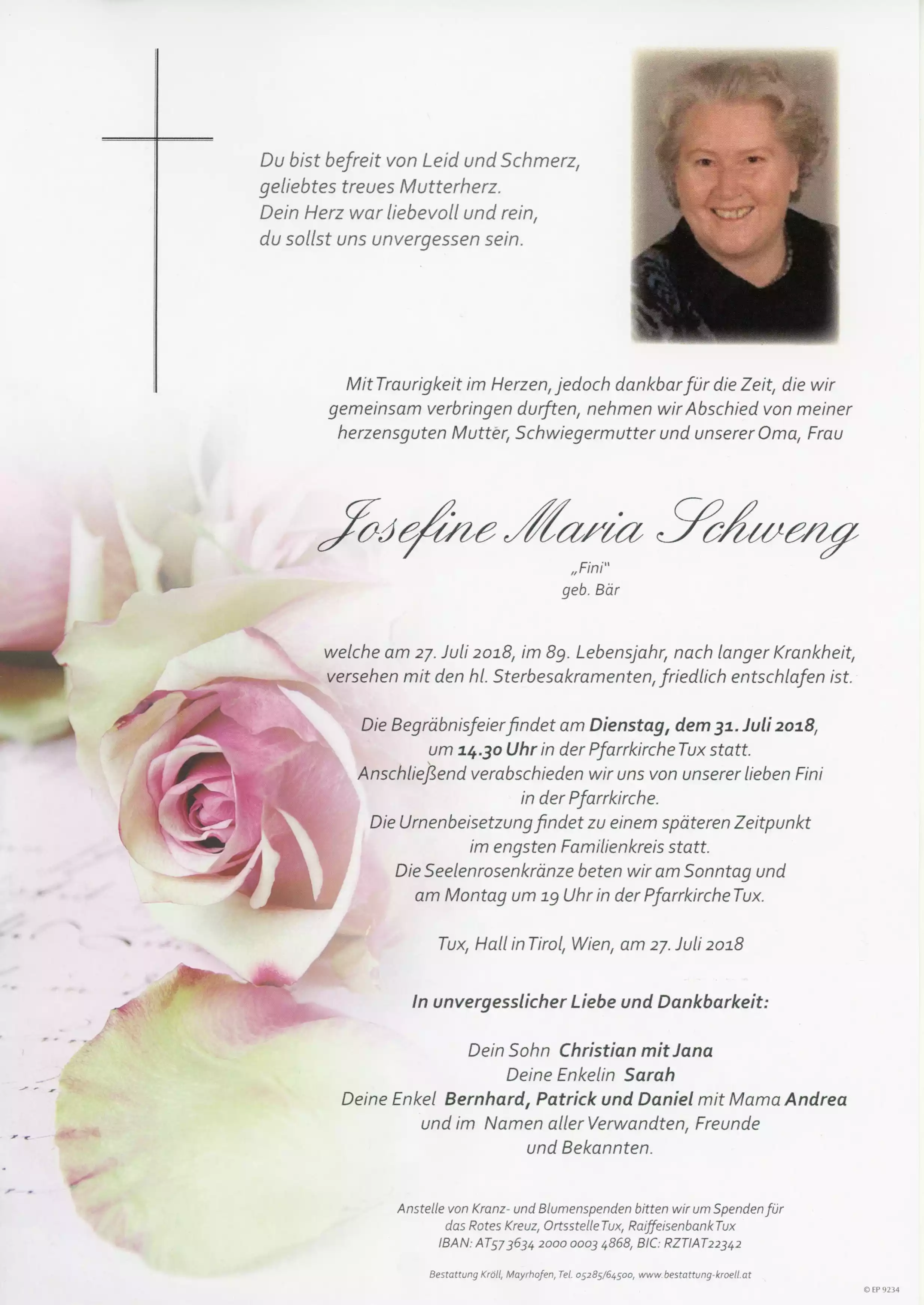 Parte von Josefine Maria Schweng
